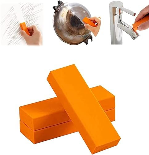 Edelstahl-Dekontaminations-Artefakt-Radiergummi, einfacher Kalk-Radiergummi, Orange, Radiergummi, Reinigungswerkzeug, Rostentferner, Gummi für Stahl, Edelstahl-Oberfläche, Küche (3 Stück)