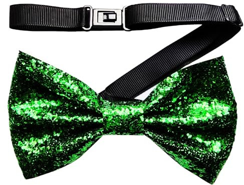 Chyuxinda Glitzernde Fliege Pailletten Fliege für Junggesellinnenabschied Karneval Kostüm Fasching Halloween Karneval Mottoparty (grün)