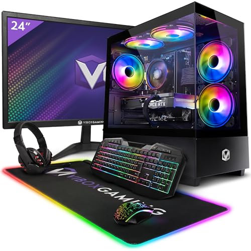 VIBOX V-190 PC Gamer Complet • 24 Écran • AMD Ryzen 5 4500 4,1 GHz • Nvidia RTX 3050 6 Go • 16 Go RAM • 1 to SSD • Windows 11 • WiFi