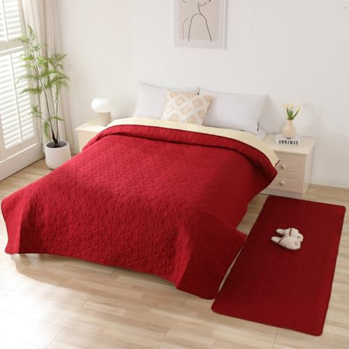 Taiyang Funda para sofá 100% Impermeable para Perros, Funda para Cama de Perro, Protector de Muebles de café para niños, niños, Perro, Gato (Vino Rojo, 208-208 cm)
