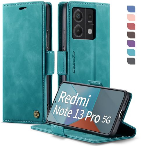 XYGLOW Handyhülle für Xiaomi Redmi Note 13 Pro 5G Hülle Klappbar Premium PU Lederhülle Klapphülle【RFID Schutz】Kartenfach Standfunktion Schutzhülle für Redmi Note 13 Pro 5G Flip Case Tasche Cover,Grün