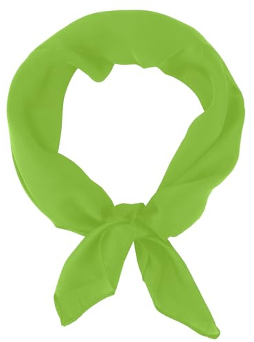 SycloPak Women's 70x70cm Chiffon Square Scarf - 50s Retro Lightweight Green Bandana Neck Scarf & Head Wrap, 1950s Vintage Hair Scarf and Neckerchief