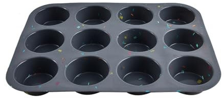 curfair Plateaux à cupcakes allant au four, moules à gaufres à gâteau de 12 tasses, moule à cupcakes en Silicone, moule à gaufres à gâteau de 12 tasses, antiadhésif Bpa, lavable au lave-vais