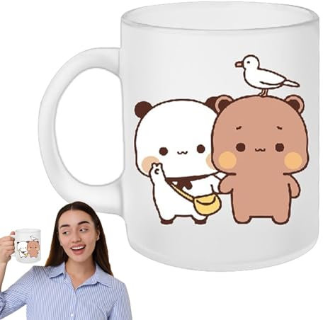 Bub-u Dud-u Cup | Tazza San Valentino | Orso E Panda Ceramic Mug | 300ml In Ceramica Con Panda Bear | D'acqua Stampata Creativa E Divertente