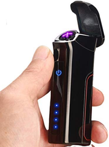 Electric Lighter USB Rechargeable Flameless Windproof Electronic Pulse Double Arc Cigarette Free Plasma Lighter With Replaceable Battery For Smoking Camping Barbecue