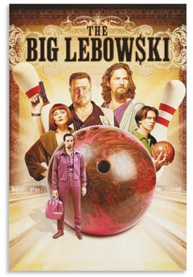 REDCHAMBER Filmposter Crime Comedy, The Big Lebowski, Kunstdruck auf Leinwand, Wandkunst, Poster, Rollbild, Wanddekoration, Heimposter, 20 x 30 cm