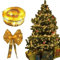 Cinta de luces LED de Navidad, tira de luces para árbol de Navidad, cable de cobre, luces de cinta de árbol de Navidad, lazos de Navidad para decoración de árbol de Navidad (3 pies)