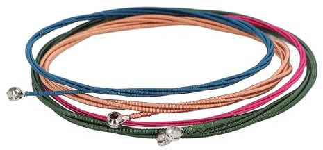 Set di Corde per Basso Elettrico, Set di Corde per Basso Elettrico da 4 Pezzi Sostituzione di Corde per Basso Colorate in Metallo con Suono Chiaro e Brillante