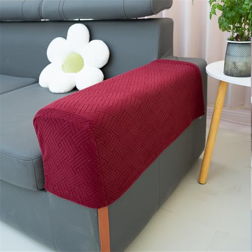Hearda Sofa Armrest Protectors 2/4/6PCS/Set, Modern Stretch Fit Armrest Covers Chair Non-Slip Long Couch Arm Protector, Sofa Arm Caps Slipcovers for Armchairs, Sofas (Red,Set of 4)