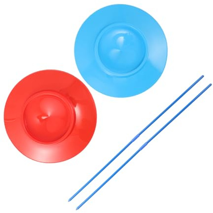 Assiettes de Jonglage 2 Pièces en Plastique avec Bâtonnet, pour Adultes