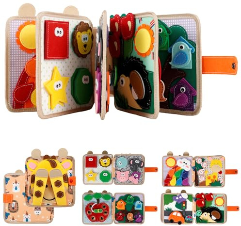 Jouet Busy Board en feutre doux, livre en feutre 3D Montessori pour bébé en tissu doux, motricité fine, compétences de vie, jouet éducatif pour tout-petits à partir de 1, 2, 3 ans