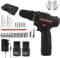 18V Cordless Hammer Drill Set – Powerful Electric Impact Driver with 2 x 2.0Ah Li-Ion Batteries, 100Nm Torque, 2000RPM, Keyless Chuck, Dual Speed, UK Plug – Compact & Portable Electric Screwdriver Kit