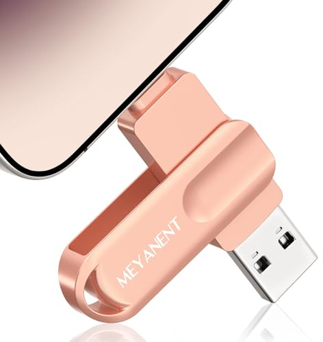 MEYANENT 128GB USB Stick für iPhone,Keine APP USB Stick Externer Speicher für Fotos und Videos, 3 in1 Speicherstick für iPhone/iPad/Android/Mac/PC.