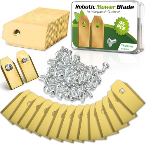 ZZXLOPEZ 45x Lame per Robot Tagliaerba, Lama di Ricambio Universale per Robot Rasaerba, Lame Robot Tagliaerba - Lama Ricambio Tosaerba con Viti Adatto