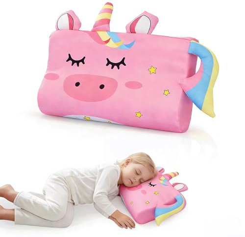 Ecofocet Kinderkissen Memory Foam, Schlummerkids Kissen, 46x27cm Tiere Kinderkissen, Kinderkopfkissen, Hautfreundlich Komfortkissen Kinder, Ergonomisches Kissen Kinder, fur 2-8 Jahre