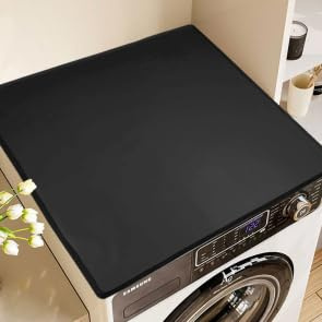 Tapete Protector Antideslizante Para Lavadora y Secadora - Silicona Duradera - Protección Superior Para Electrodomésticos En Lavandería y Cocina, Color Negro