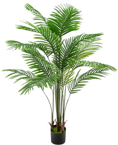 BREEZENEST Artificial Areca Palm Realistic Faux Tropical Plant with Weighted Pot & Adjustable Branches Large Fake Palm Tree Indoor Outdoor for Home Office Living Room Corner Décor 170cm