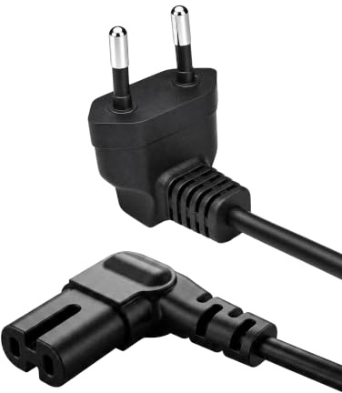 RENGOGA 3M Ersatz Samsung TV C7 Netzkabel für Samsung LG Philips Fernseher (24,28,32,43,55,65,75,UN40,UN43,UN48), 90° Gewinkelt Stromkabel 2-polig auf L-förmiges C7-Netzkabel Schwarz