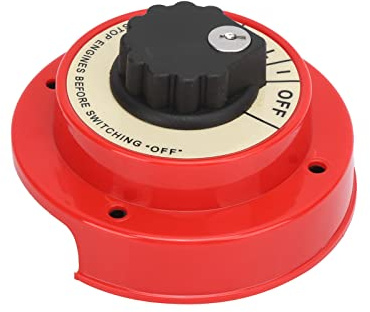 Keenso Boat Battery Selector Switch, Plastic Metal Panel, Dual Battery, 250A for Marine Use