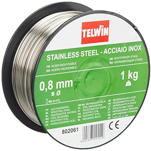Telwin 802061 Bobina Filo per Saldatura su Acciaio Inossidabile, D. 0.8 mm (1 kg), 0.1 V, Grigio