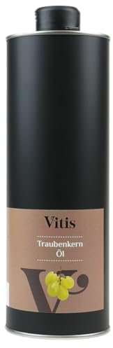 Vitis Vital Traubenkernöl | 1L | schonend kaltgepresst | reich an Vitamin E | regional produziert an der Mosel | zertifizierter Herstellungsprozess | zum Kochen, Backen, Braten