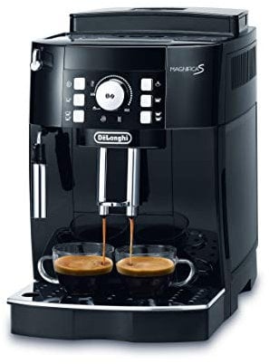 De'Longhi Magnifica S ECAM 21.116.B Kaffeevollautomat (Direktwahltasten und Drehregler, Milchaufschäumdüse, Kegelmahlwerk 13 Stufen, Herausnehmbare Brühgruppe, 2-Tassen-Funktion) 1,8l, schwarz