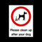 Please clean up after your dog Plastic Sign with 4 Pre-Drilled Holes - Fouling/Dog Area/Clean it up/Security Guard Dogs (MISC62)