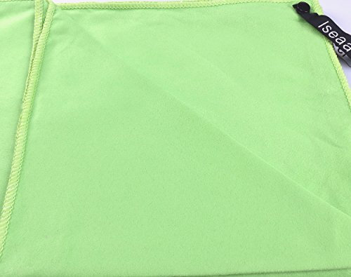 2er Set Mikrofaser Handtücher extrem saugfähig antibakteriell leicht Sporthandtuch Badetuch Saunatuch Strandtuch Yoga Tuch Microfaser Handtuch 120x60cm + 30x50cm Grün