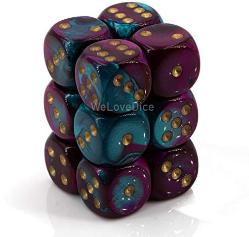 Chessex Gemini Purple-Teal W6 16mm Set