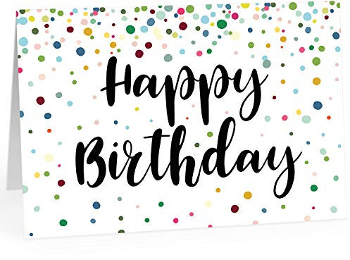 XXL Geburtstagskarte (A4) | Happy Birthday modern | mit Umschlag | Glückwunsch zum Geburtstag | edle und hochwertige Klappkarte | Grußkarte | Maxikarte extra groß