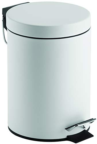 King Collection Weißer Mülleimer, rund, 3 l