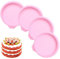 Backformen Set 4 Stück, Schichtkuchenform 15cm, Regenbogenkuchen Backform, Antihaftbeschichtet Kuchenform Silikon Auslaufsicher Schichtkuchen-Backform (Rosa)