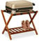 Relaxdays Portavaligie Pieghevole in Legno, HxLxP: 54,5 x 66 x 44,5 cm, 2 Ripiani, Arredo per Camera e Hotel, Naturale, 1 pz