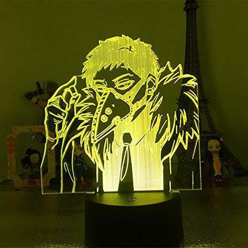 Anime My Hero Academia Tokoyami Fumikag Colorful 3D Led Illusion Lamp RGB Night Light Home Decoration Child Christmas birthday Gift-16 Farbe mit Fernbedienung