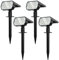 Flaow Solarlampen für Außen, 65 LED 800LM 6500K Solarstrahler für Außen, 2-in-1 Solar Gartenleuchte, 3 Helligkeitsmodi Wasserdichte Solarleuchten für Garten Weg Terrasse Rasen (Kaltweiß, 4 Stück)