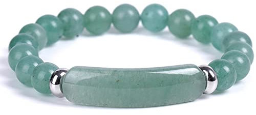 Treasure Bay Handmade Beads Bracelet, Natural GemStone Bracelet for Women Crystal Bracelet for Healing Chakra Bracelet Semi Precious Gemstone Bracelet For women and men (Green Aventurine)