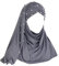 JDYaoYing Mädchen Hijab Schal mit Perlen Muslim Hijab Langer Turban Kopftuch Schal Wrap für Frauen, Grau, Einheitsgröße
