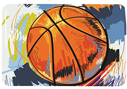 Multifunktionale Schreibtischunterlage, 45,7 x 71,1 cm, Basketball, Graffiti, Sport, Kunst, Dual-Nutzung, Schreibtischunterlage für Büro/Zuhause
