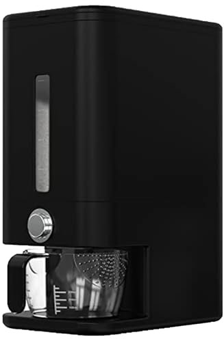 Retail Blade 11,3 kg Reisspender, luftdichter Getreide- und Reisbehälter mit intelligentem Mengenspender, Messbecher, schwarzes Design.