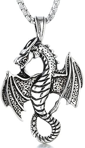 southbankstore Personalisierte Halskette mit wildem Tierdrachen, Drachenschmuck, unendlicher Charm, Freundschaftskette, Anhänger, Geschenk, Zink, Alexandrit