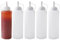 LdawyDE 300ml Sauce Bottle Squeeze With Nozzles, 5 Pcs Squeezy Sauce Bottles Food Grade Plastic Condiment Bottles With Lids for Kitchen Sauce Seasoning Oil Dispensers