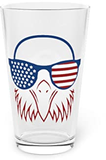 Vaso de cerveza de 16 onzas, diseño de águila patriótica con bandera americana de 16 onzas