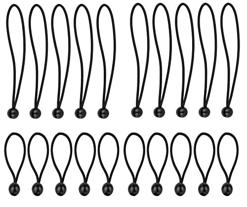 BigDean 2X Planenspanner mit Kugel - Spanngummis 10x lang + 10x kurz - Gummispanner Zeltspanner Expanderschlingen Kugelspanner - Befestigung für Planen, Banner, Zelte, UVM.