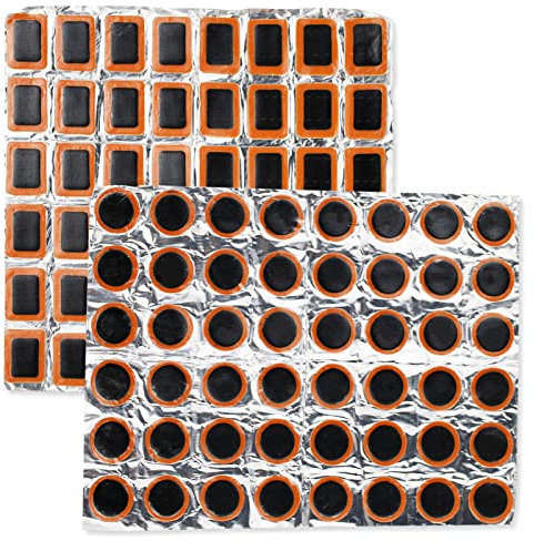 SZCXDKJ 96Pcs Square Patch+Round Patch, Bicycle Tube Puncture Rubber Patches Bike Tyre Repair Kits Inner Tube Puncture Repair Kit