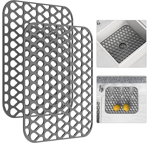 Silicone Sink Mat 2PCS TOOVEM Sink Protectors for Kitchen Sinks