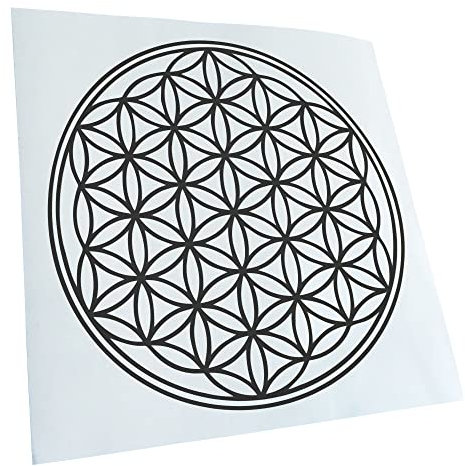 Kiwistar - Autoaufkleber - Dunkelgrau - 24x24cm Blume des Lebens Baum - Heckscheibe Auto Aufkleber wetterfest für Kfz LKW Mofa Truck - Sticker außen selbstklebend Tuning Zubehör für Fenster Fahrzeug