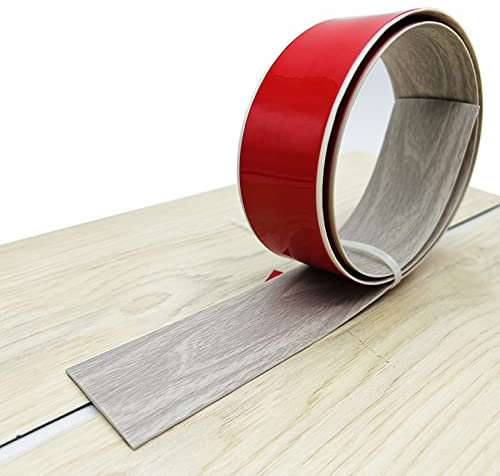 PVC Selbstklebend Abdeckleiste 1/3/10M Übergangsprofil Wasserdicht Selbstklebend,Übergangsschiene Abschlussprofil,Gummi Wandsockelleiste,Boden Teppich Laminat (Hellgraues, 10M)