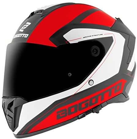 Bogotto FF122 BGT Helm, rot/weiß, XS