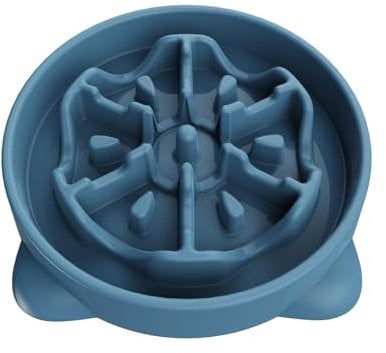 TOKAYIFE Gamelle Anti Glouton Chien Grande Taille, 27.1cm Antidérapants Anti Vomissements Gamelle pour Chien Grande Taille (L, Bleu)