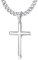 Chriscoco Kreuz Kette für Herren Damen 925 Sterling Silber Kreuz Anhänger mit Edelstahl Kubanische Kette Halskette 5MM Breit Silber Kette für Herren-71CM